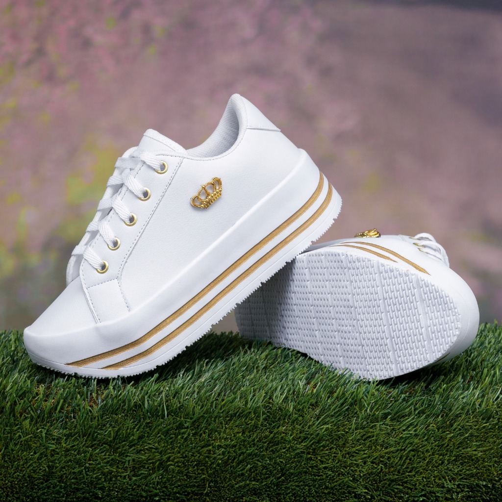 Tenis Feminino Branco Plataforma Tênis Femeneno Preto Casual Solado Macio Confortável