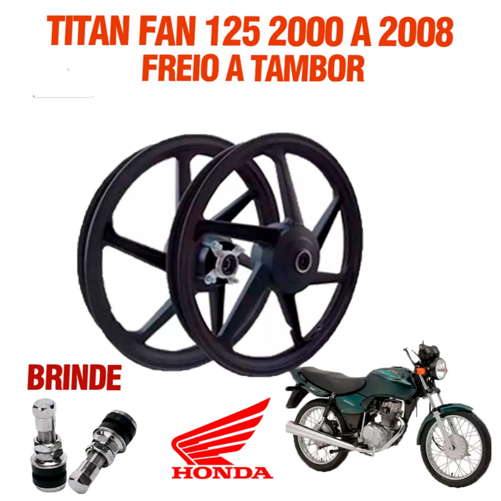 Roda Liga Leve Titan 125 2000 A 08 Ks Freio Tambor Fan 08 em Oferta na Shopee