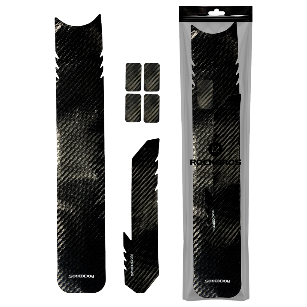 Kit Protetores de Quadro Borracha Fibra de Carbono Mountain Bike Rockbros