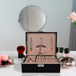 Porta Joias Veludo 2 Camadas Várias Divisórias Organizadora de Bijuterias Oi-0157 em Oferta na Shopee