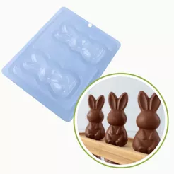 1~4 FORMA BWB SILICONE COELHO ENCANTADO PEQUENO 10609 LANÇAMENTO PÁSCOA 2025 (CHOCO)