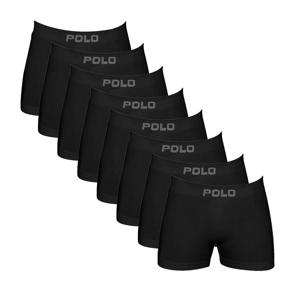 Kit c/ 8 Cuecas Boxer Algodão Pretas Polo Star 781 Sem Costura Masculinas em Oferta na Shopee