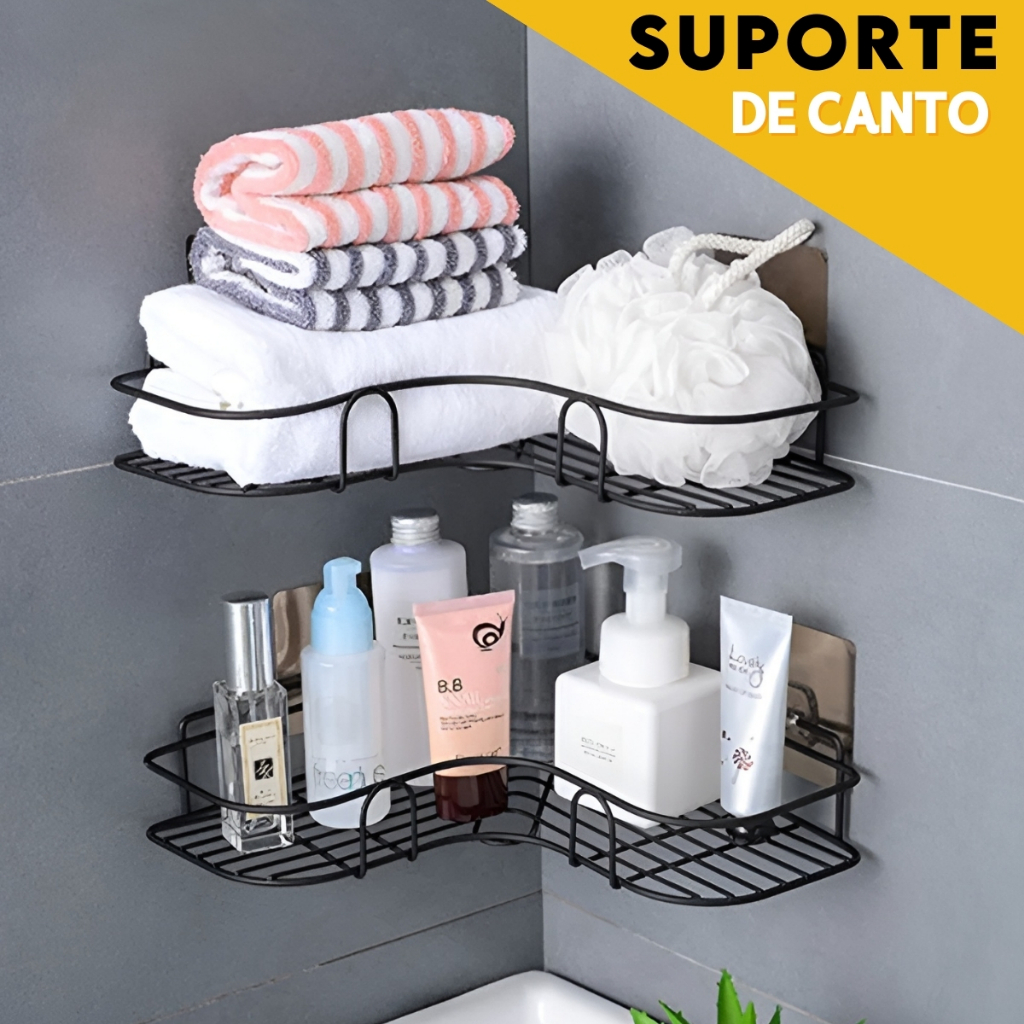 Suporte  De Canto  Com adesivos  Para Shampoo E Sabonete - NL em Oferta na Shopee