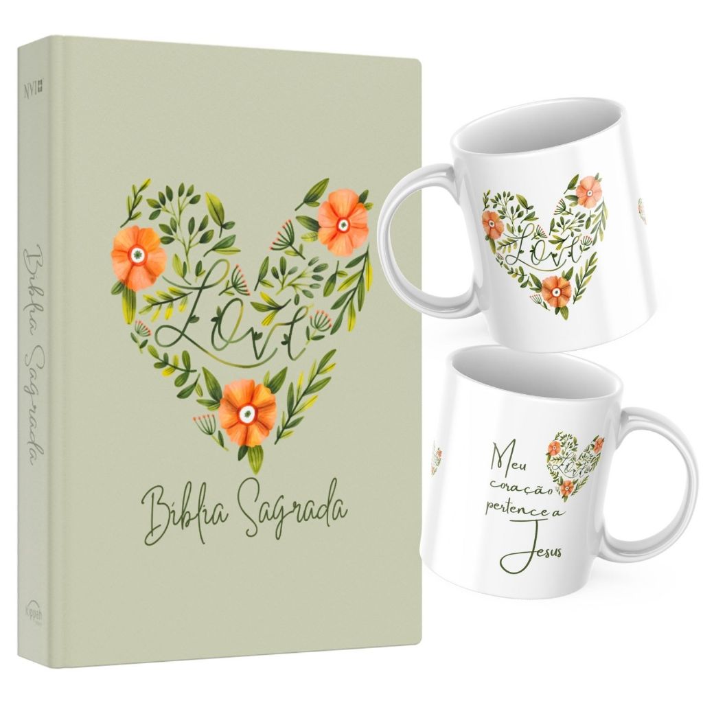 Bíblia Sagrada | NVI | Coração Flores | Capa Dura | Letra Média em Oferta na Shopee