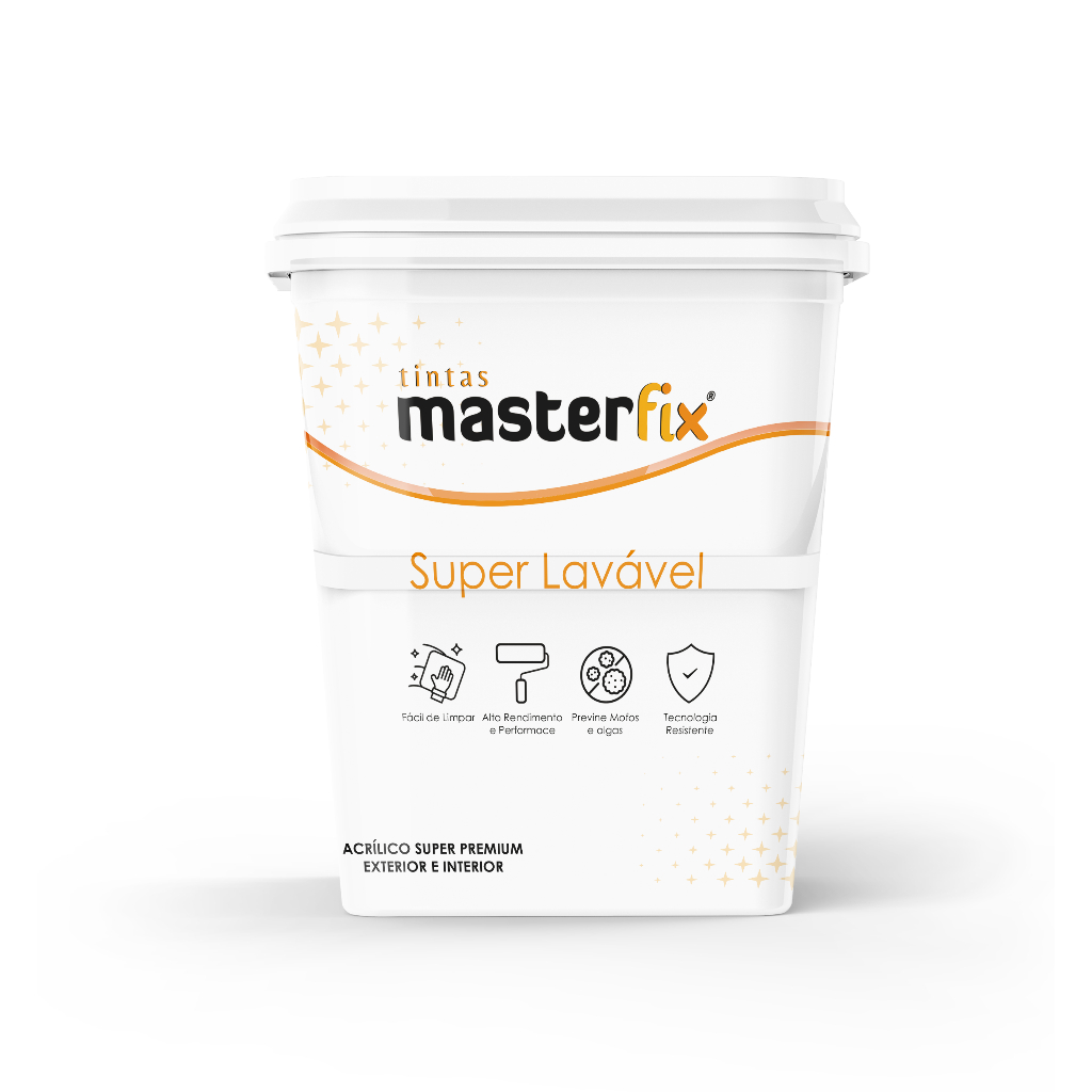 Tinta Acrílica Premium Super Lavável 4kg Masterfix - Limpável Sempre Limpo Fácil de Limpar
