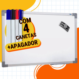 Lousa Branca Grande 120x90 Quadro Branco Anotações + 4 Canetas em Oferta na Shopee