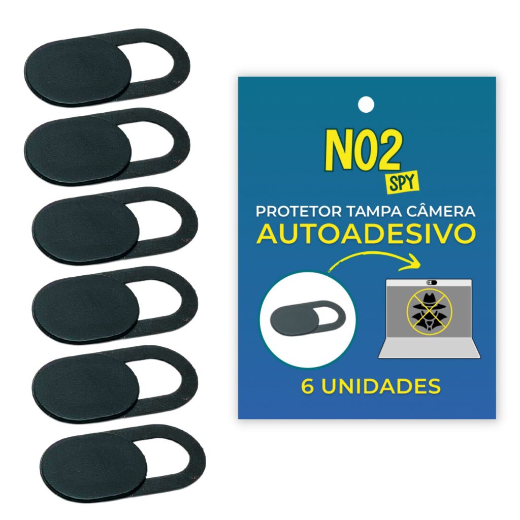 Tampa Câmera Celular Webcam Cover Kit 6 Unidades NO2SPY Ultrafino Autoadesivo Proteção Privacidade