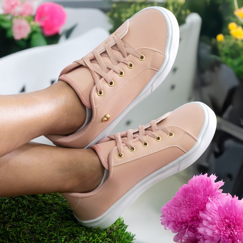 Tenis Feminino Branco Coração Tênis Femeneno Preto Casual Solado Baixo Macio Confortável Top