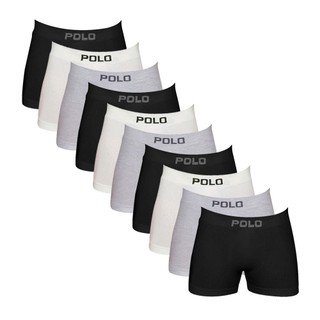 Kit c/ 10 Cuecas Boxer de Algodão Masculinas Sortidas Sem Costura Polo Star 781
