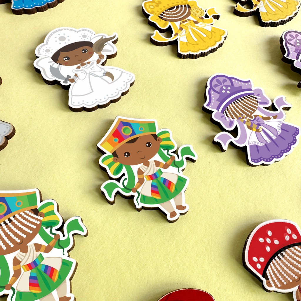 Imãs Decorativos de Geladeira Orixás Infantil Fofo Cute Mdf Adesivado 5 cm Magnético