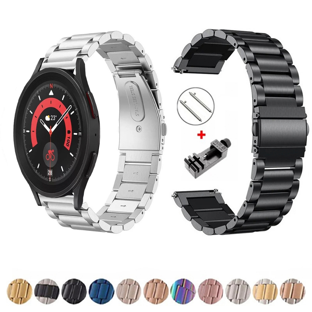 Pulseira de 20mm Metal Elos de aço inox para Smartwatch Galaxy Watch 5 pro 45mm de Engate Rapido