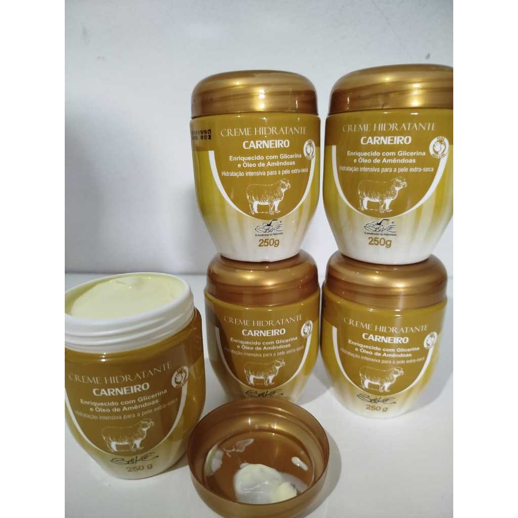 Detalhes do Kit com 12 Creme Hidratante Com Sebo de Carneiro - ORIGINAL Belkit - 250G