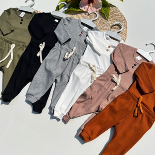 kit 6 peças, infantil inverno malha pagão pijama bebe calça e body recem nascido algodão poliester e viscose em Oferta na Shopee