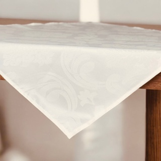 Toalha de mesa/chá/fogão 0,70x0,70 em Tecido Jacquard Marfim em Oferta na Shopee