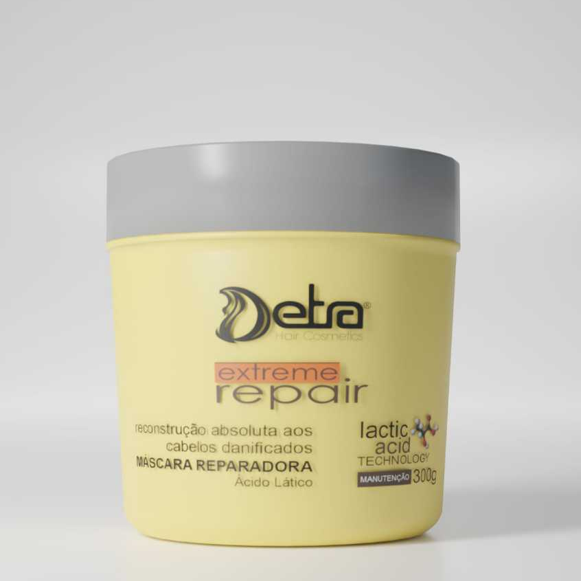 Máscara Hidratante Extreme Repair 300ml Hidratação Nutrição Profunda Pós Química Detra Cosmeticos