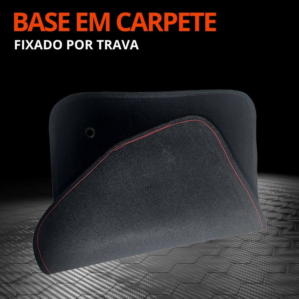 Tapete para Carro Carpete Gol G2 Bola G3 G4 1995 á 2008 Preto Bordado
