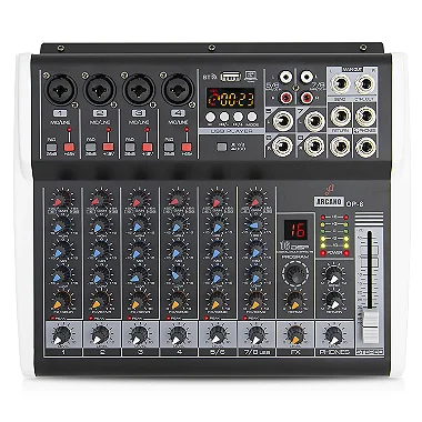 Mesa De Som Amplificada Arcano Op-8 Canais 220v Interface