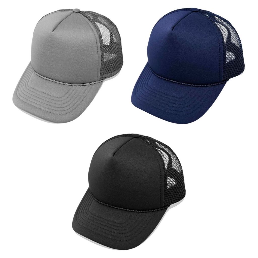 Kit 3 Bonés Trucker Baseball Hat Aba Curva Tamanho Ajustável