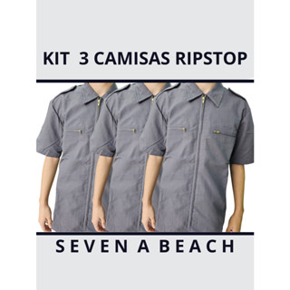 Kit com 3 Camisas Operacional com Tecido Ripstop e Anti Chama em Oferta na Shopee