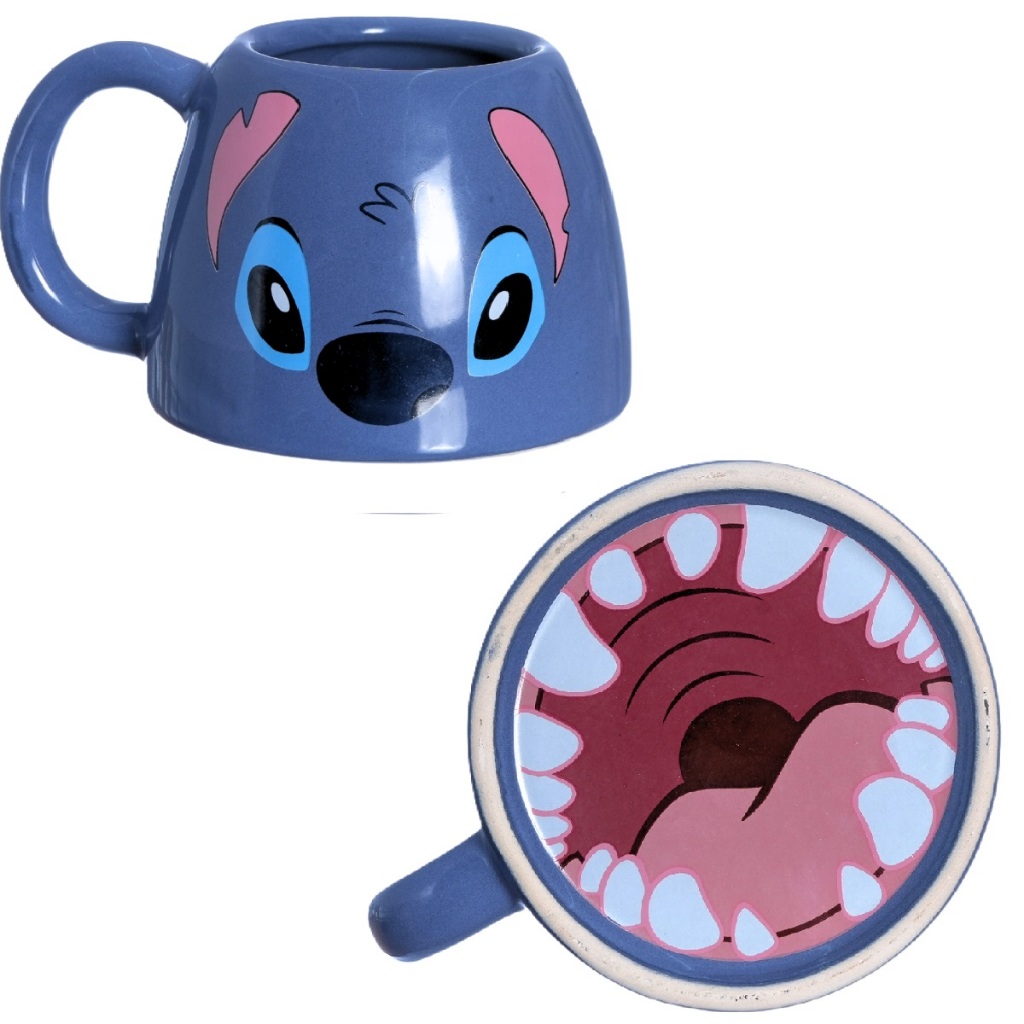 Caneca Stitch 450ml 3d Vaso Porta Objeto Vaso Cereal Bowl Com Boca no Fundo