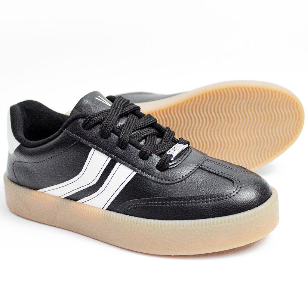 Tenis Vizzano Feminino Casual Moda 1444.100 Preto e Branco