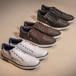 Kit 3 Pares Sapatênis Masculino Calce Facil Versales Tamanho Especial 189 Branco Marrom Preto Azul em Oferta na Shopee