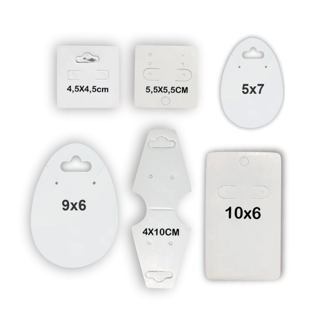 KIT 600 Tags Cartelas para Pulseira Brinco Colar Tiara Bijouterias Biju