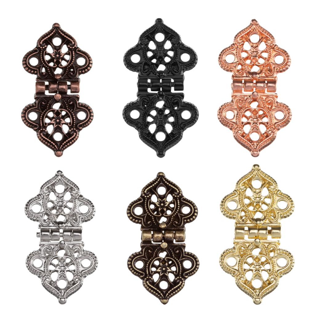 Dobradiça Indiana 4 Peças Decoração Caixas Artesanato Mdf Vintage  porta-joias