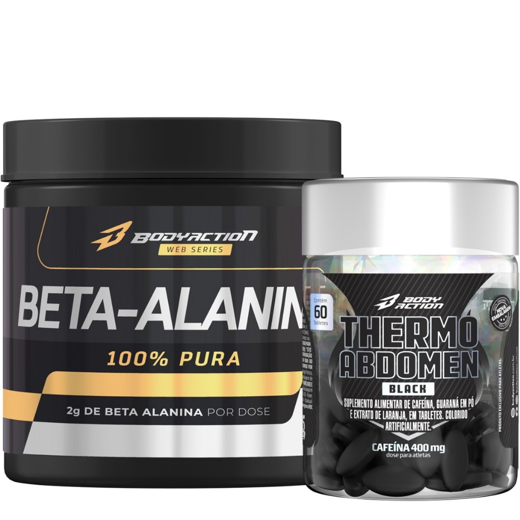 Beta Alanina Pura 150g + Thermo Abdomen Black 60 comp Bodyaction - Health