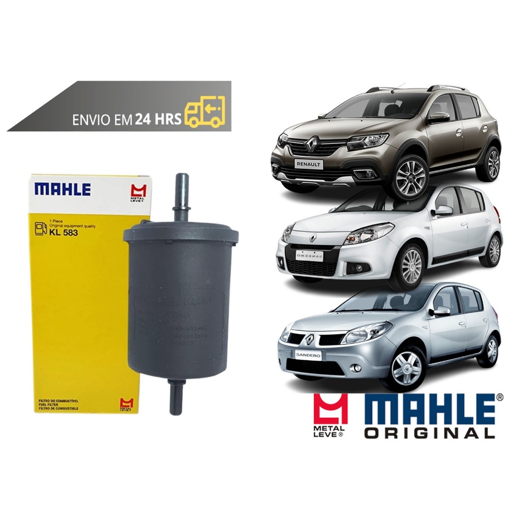 Filtro de Combustível Renault Sandero todos de  2007 a 2024 Original Mahle Metal Leve