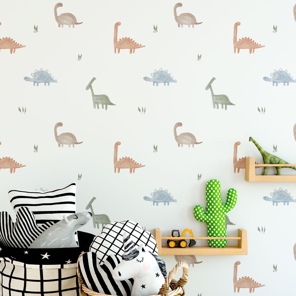 Adesivos de Parede Dinossauros Aquarela em Oferta na Shopee