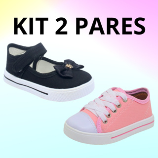 Kit 2 Pares Tênis Infantil Menina Boneca Bailarina Volta as Aulas Macio Confortável Elegante em Oferta na Shopee