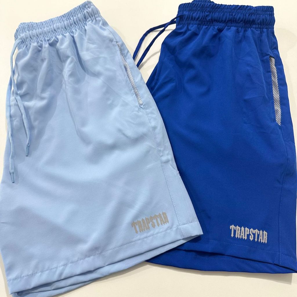 Kit 2 Bermuda Masculina Shorts Trapstar Refletivo Dry Fit Tactel Elastano Treino Academia