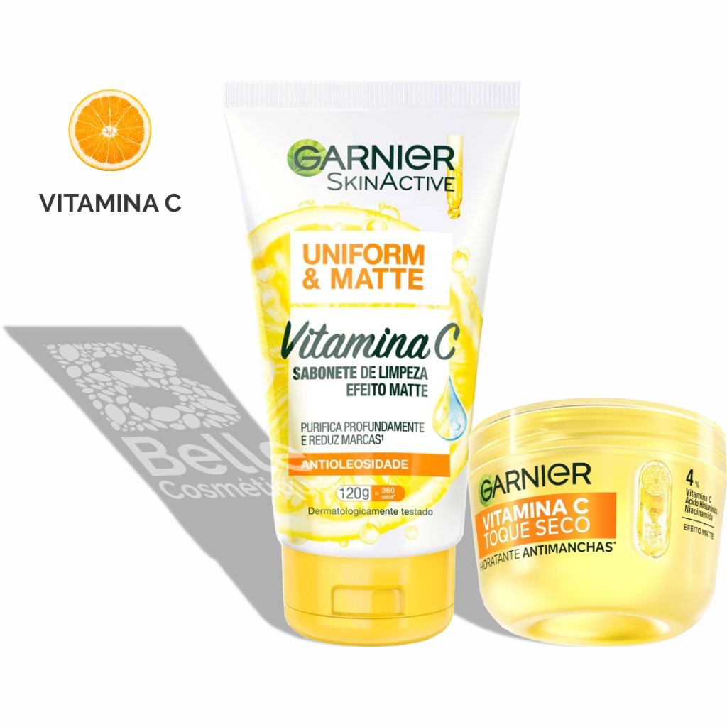 Sabonete Líquido Uniform&Matte 120g e Hidratante Facial Antimanchas 85g - Garnier