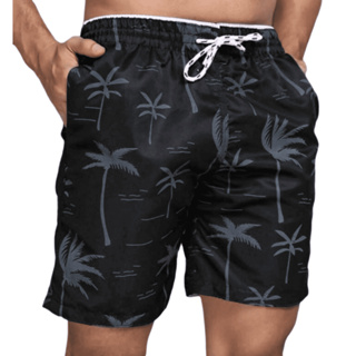 Short Tactel Grosso Masculino Adulto Surf Praia Piscina Secagem Rápida Academia Bermuda Verão Estampa de coqueiro em Oferta na Shopee