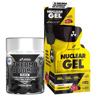 Pre Treino Nuclear Rush Gel Cx 10 Sachês + Thermo Abdomen Black Bodyaction em Oferta na Shopee