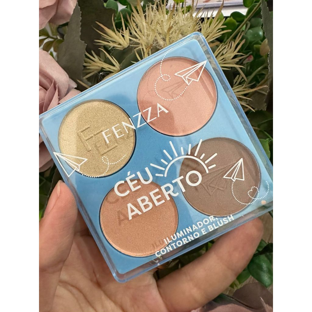 Paleta De Iluminador contorno e blush Fenzza linha céu aberto - 2 opções
