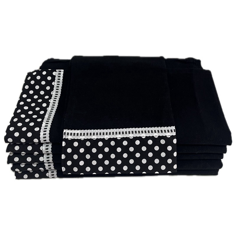 Kit Pano de Prato Preto Barrado Minimalista Bolinha 03 unid - Pé de Galinha em Oferta na Shopee