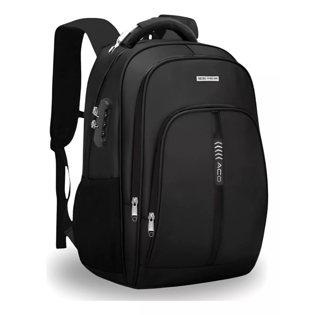 Mochila Bolsa Masculina Feminina espaçosa para Notebook Anti Furto Resistente Reforçada USB - ACO