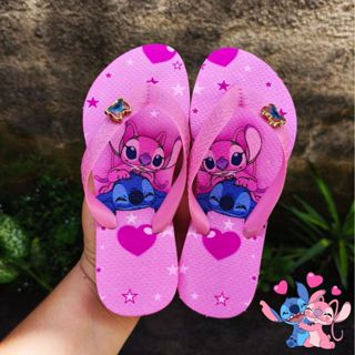 Chinelo infantil Menina Stitch Margarida disney Neon Cores Vibrantes Lilas Rosa Amarelo em Oferta na Shopee
