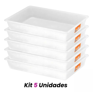 kit 5 BANDEJAS PLASTICAS 737 BRANCA PARA AÇOUGUE MULTIUSO  7.5 L em Oferta na Shopee