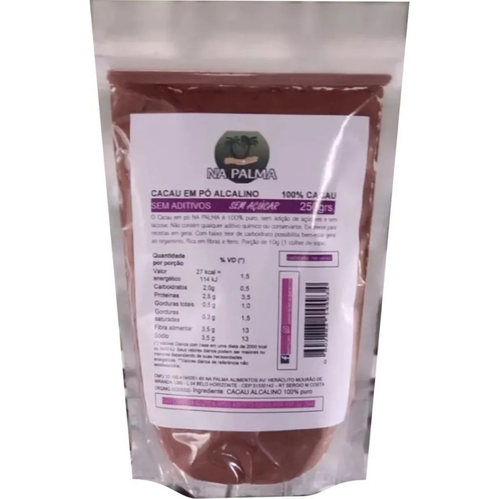 Cacau em pó 100% Puro 250g - Na Palma em Oferta na Shopee