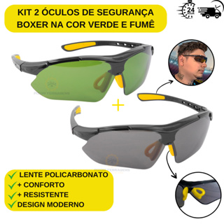Kit 2 Oculos De Proteção Epi Vonder Segurança Visao Cor Verde e Fumê + Resistente em Oferta na Shopee