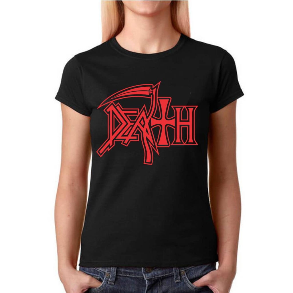 Camiseta Baby Look Feminina Bandas Death Metal - Death - 100% Algodão em Oferta na Shopee