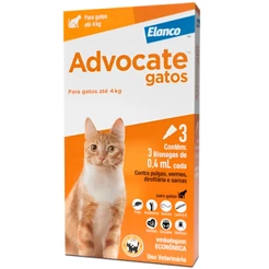 Antipulgas Advocate Elanco Gatos Até 4kg 3 Bisnagas De 0,4ml