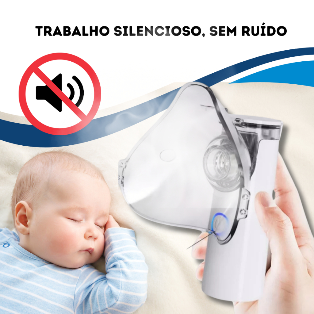 Nebulizador Portátil Recarregável Mini Aparelho Inalador Bivolt Silencioso Sem Fio Infantil e Adulto Ultrassônico