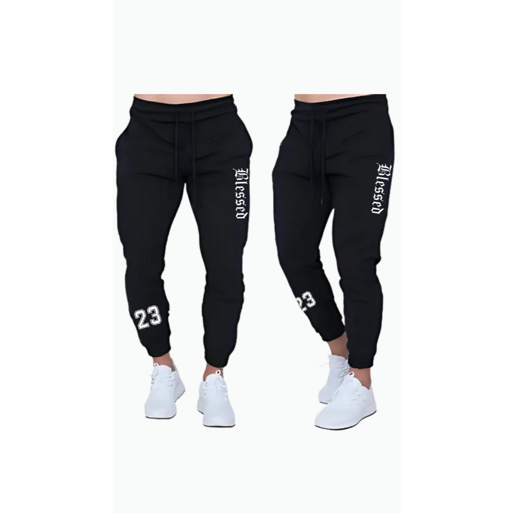 Calça Moletom Olimpia Maromba Fit Academia Treino Moda Unissex Confortável Estilo Flanelado ESTAMPA BLESSED