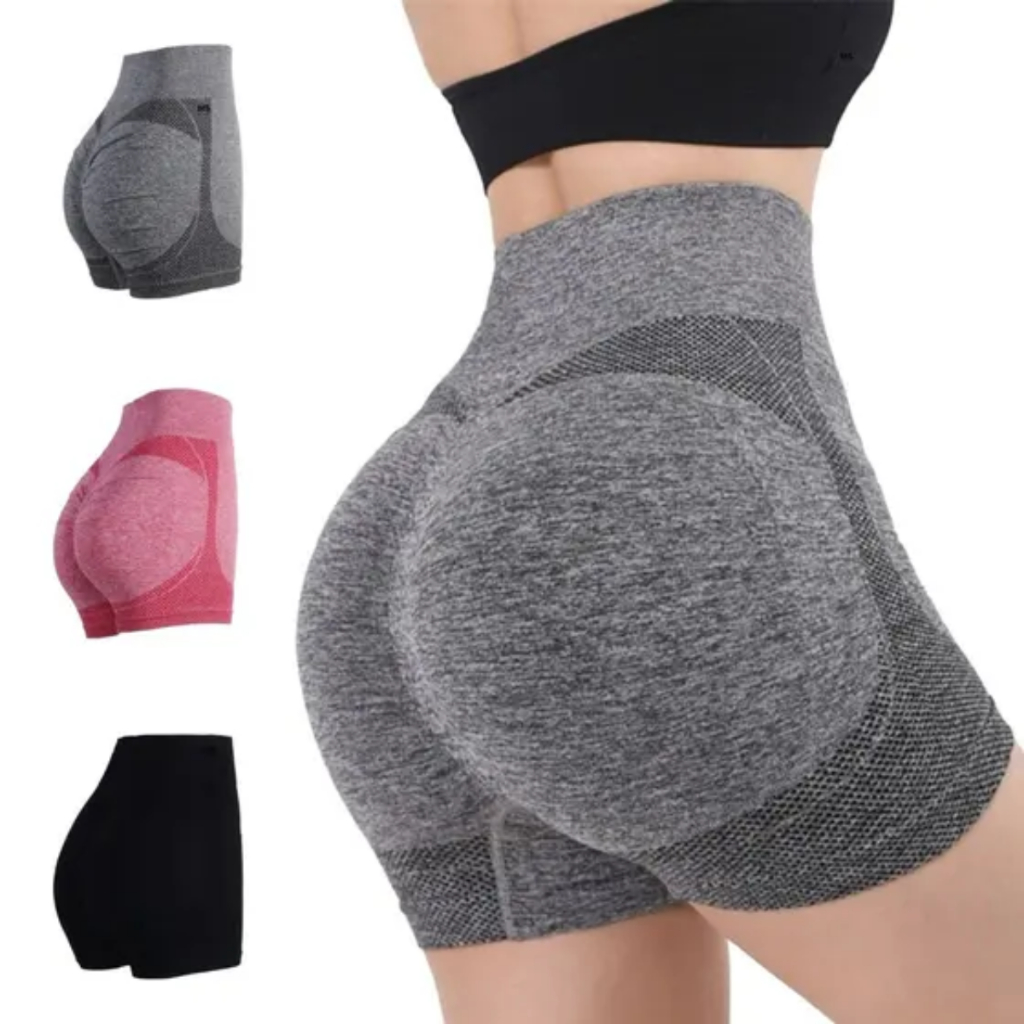 Short Legging Fitness Academia Yoga Feminino Levanta Bumbum Cintura Alta Secagem Rápida