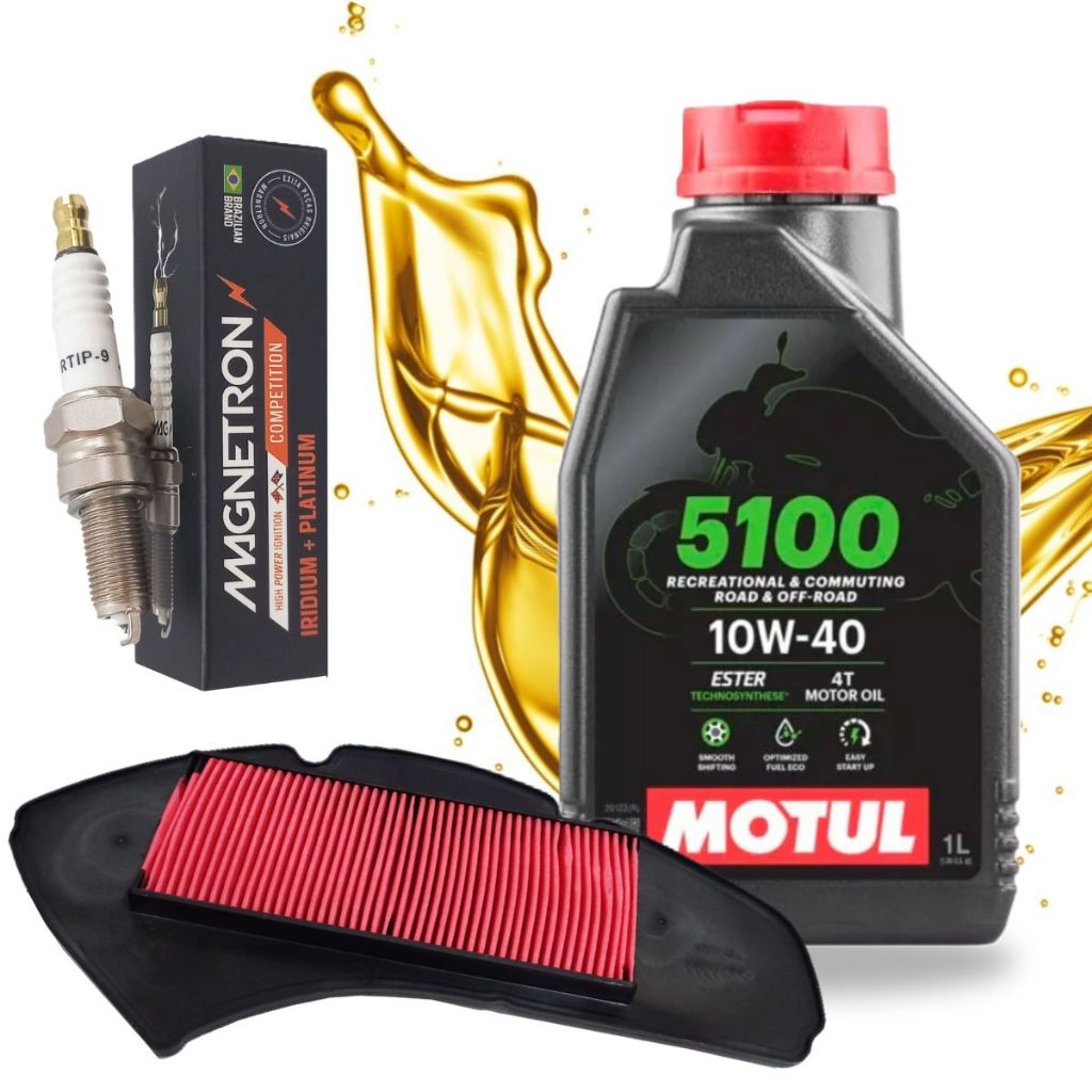 Kit Revisão Nmax 160 2016-2020 Motul 5100 10w40 + Filtro de Ar + Vela Iridium em Oferta na Shopee