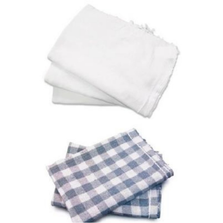 Kit Com 5 OU com 10 Pano Saco Alvejado Xadrez Ou Branco Pano Para Limpar Chão Para Limpeza Faxina Pano Barato